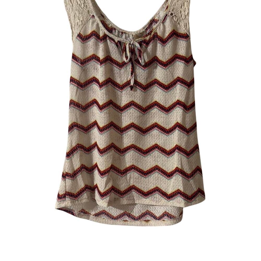 Belle Du Jour multi stripe coloured sleeveless Blouse Women's‎ Size M